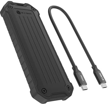 Icy Box M.2 NVMe/SATA - Carcasa para SSD (Resistente al Polvo y a los Golpes, USB 3.2 Gen 2, 10 Gbps, soporta 2230/42/60/80, Incluye disipador de Calor y Correa, IB-1827MCP-C31)