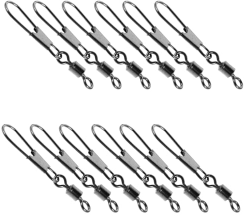 iplusmile Émerillons à Agrafe Résistants à la Corrosion Lot de 50 en Acier Inoxydable Protection de Ligne pour Pêche Adaptés aux Leurres et Sessions de Pêche Intense