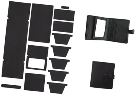 lmoikesz Kreativitet väntar med DIY-set i läder, engagera i handgjorda vävda väskor, pyssel, sömnadsprojekt, njutning, herrväska, material för vuxna, Svart, 9.5x1.8x11 cm