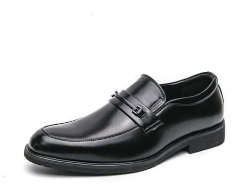Hixingo Zapatos de Vestir Hombre Sin Cordones, 38-46 EU Zapatos de Cuero Modernos Zapatillas Vestir Hombre Verano Antideslizante Suela de Goma para Negocios, Bodas