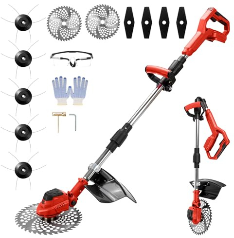 Grästrimmer med ogräsborste för Makita-batterier, 21 V batteri grästrimmer, 100–140 cm telesthandtag (24 cm skärbredd, 25 000 R/min för gräsmatta trädgård beskärning (utan batteri)