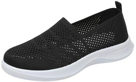 Maskjuwio löparskor dam breda H, ortopediska skor, slip-on, promenadskor, diabetiker, hälsoskor, lätta sneakers, stickade sneakers, jogging, sportskor, andas, fritidsskor, storlek 35–41
