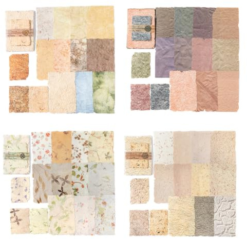 112 Hojas de Papel Scrapbook Vintage – Papel Decorativo Texturizado y en Relieve para DIY, Tarjetas, Álbumes, Bullet Journals y Proyectos de Manualidades