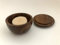 Rasierschale Teakholz handgemacht mit Sandelholz-Seife für Nassrasur - Holztiegel - Rasierseifenschale Holz - Shaving Bowl Teak Wood with Sandalwood soap