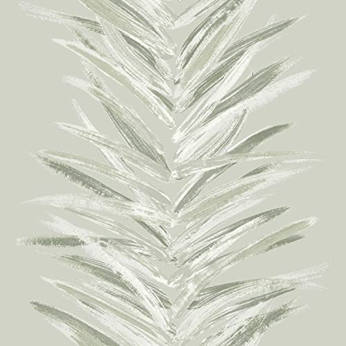 Dhara Leaf Stripe Wallpaper Olive Green Muriva 191502