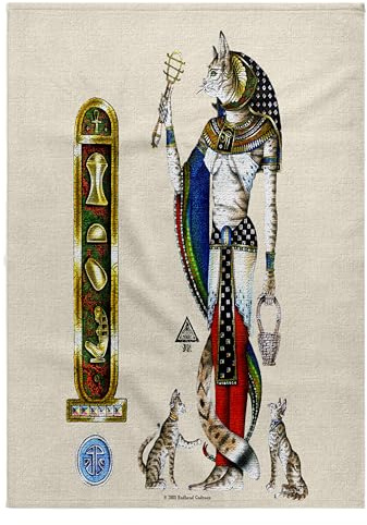 3dRose Bast Egyptian Cat Goddess Pagan Art 22x30 Bath Hand Pool Towel