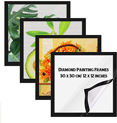 4 cornici diamantate 30 x 30, cornici magnetiche per pittura a diamante, cornici per foto per decorazioni per la casa