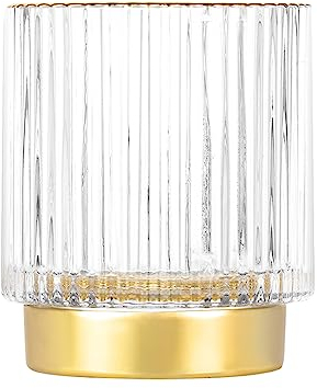 DASITON Make up Pinsel Organizer,Kosmetik Organizer,Make up Pinsel Aufbewahrung aus Glas,Pinselhalter,Stifthalter,Desktop Aufbewahrungsbecher für Schlafzimmer,Kommode,Büro-Desktop(Transparente S)