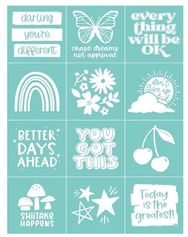 Siebdruck-Schablone mit Aufschrift You Got This Minis, wiederverwendbar, selbstklebend, für Dekoration, Druck, Holz, Stoff, Wand, Tasse, Teller, Glas, Papier, Heimhandwerksprojekte, Dekorationen,