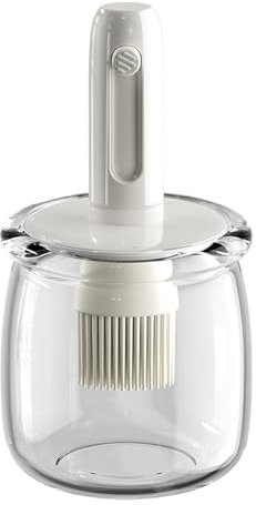 Dispenser per olio da cucina, bottiglia per salsa in silicone, strumento portatile retrattile con spazzola staccabile, porta salse, gadget da cucina per aceto, grill, barbecue, casa all'aperto