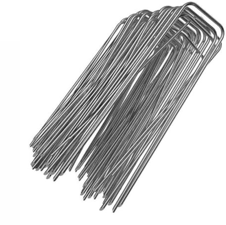 TOYANDONA 50 Piezas Clavos U Nail para Jardín Fijación de Césped y Herramienta para Anclaje de Jardín de Resistente la Corrosión y Viento