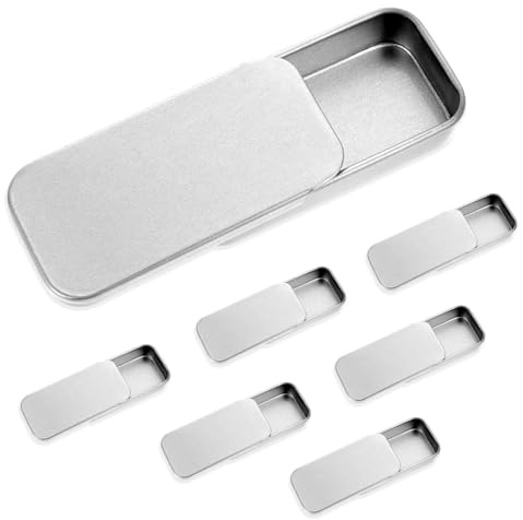 6 stycken små metallburkar med skjutlock, plåtburk med lock liten burk mini tenn plåtburk liten mini låda tenn pastiller burk för små delar godis hantverk smycken piller (5 x 2,5 x 1 cm)