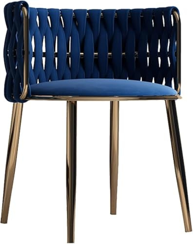 Modern blå sminkstol | Multifunktionell omklädningsbänk | Metallsvetsad reception/matsal lounge säte för hem och kontor