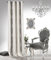 heimtexland Barock Ösenschal Vorhang 245x140 cm Dekoschal Blickdicht Ornamente in Natur Silber Leinen Gardine Typ564