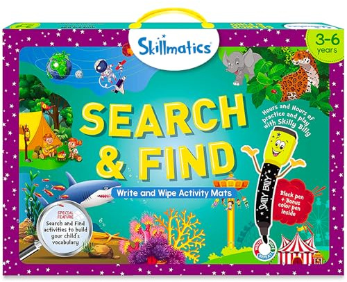 Skillmatics Search and Find Educational Game - Reusable Preschool Learning Activities, Perfect for Toddlers & Kids Who Love Toys, Art & Crafts, Builds Vocabulary, Gifts for Ages 3, 4, 5, 6