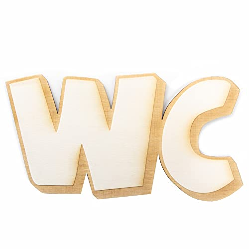 Logbuch-Verlag Placa para puerta de inodoro de madera natural marrón – placa de inodoro placa de madera para la puerta, 20 x 10 cm, autoadhesivo