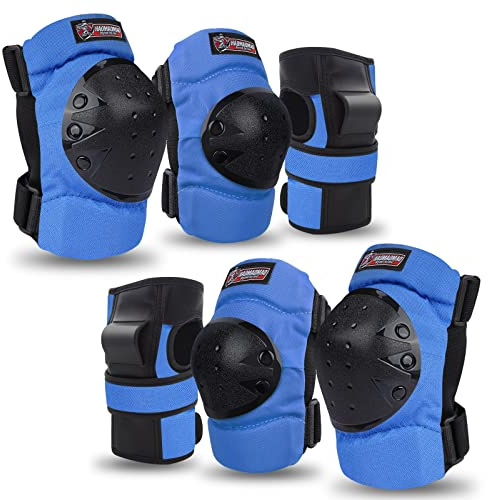 Haomaomao Adult & Kids Knee Pads Elbow Pads Wrist Guards Protective Gear Set for Roller Skates Scooter Inline Skating Cycling BMX Bike Skateboard Riding and Outdoor Extreme Multi-Sports