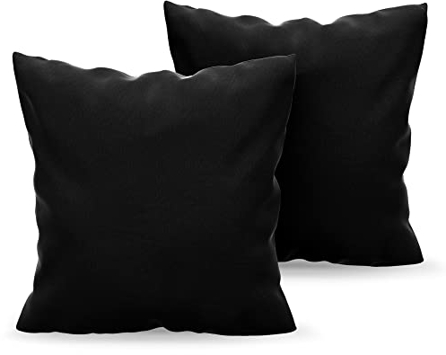 Dreamzie Kissenbezug 80x80 Schwarz 2er Set Mikrofaser Oeko-TEX Zertifiziert Kopfkissenbezug 80x80 Weich