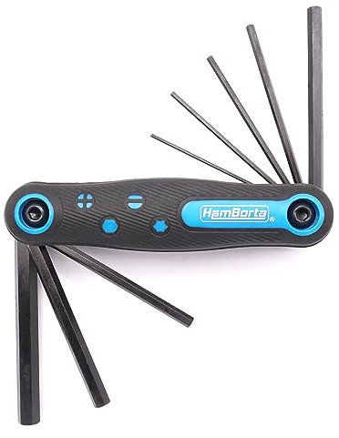 HemBorta® Plegables Llaves Allen 8 Piezas Métricas 1.5-8mm Juego Llaves Allen, Plegable Juego de Llaves Allen Hexagonales con de 1,5, 2, 2,5, 3, 4, 5, 6 y 8 mm Llaves Allen