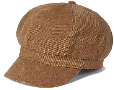 Skärmmössa för kvinnor, 8 paneler, ballongmössa, vintage stil, nyboy, bagerimössa, skjutmössa, BRUN, 56/58 cm