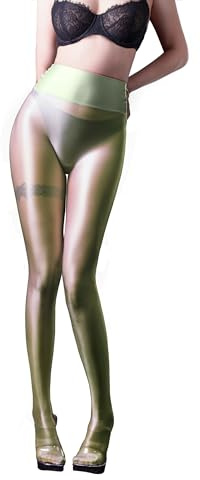 SOFSOT Ultra Sheer träningsleggings blanka tights för kvinnor kontroll topp till midja strumpbyxor magkontroll glansig trosslang