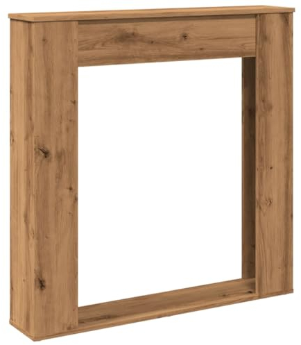 vidaXL Borde de chimenea madera ingeniería roble artisan 100x20x100 cm, envolvente de chimenea, repisa de chimenea, repisa de chimenea