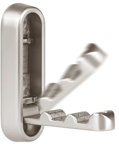 flintronic Kleiderhaken Wand, Platzsparende Garderobenleiste Umklappbaren, Wandgarderobe, Hakenleiste Garderobe, Garderobenhaken, Hakenleiste Kleiderhaken für Jacken Schals Handtaschen(Silber)