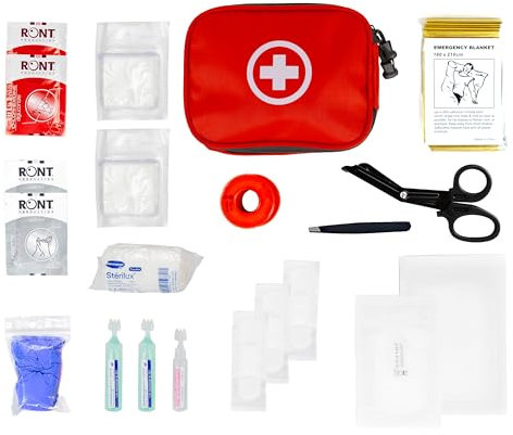 Trousse de Secours Rouge Tout Usage – Kit Complet de Premiers Soins Assemblé en France – Boîte d’Urgence Portable pour Maison, Voiture, Voyage, Sport et Travail (Grand Modèle)