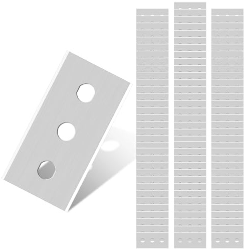 Flintronic 90 st reservskrapablad, tre hål keramisk skrapa, keramisk skrapa, metallreservblad för skrapa, 43 x 22 mm