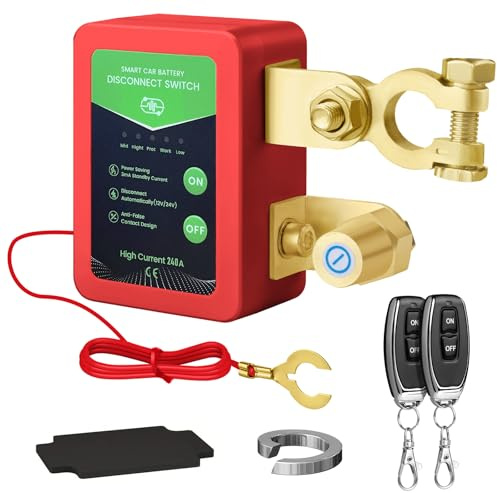 Mtchavno Stacca Batteria per Auto 12V 240A, Interruttore di Isolamento della Batteria Staccabatteria Automatico Antifurto Auto Senza Fili con Telecomando per Auto RV ATV Camion Barca Trattore