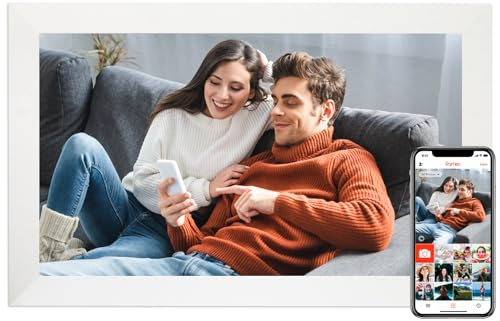 Frameo 15,6 tums digital bildram WiFi, stor digital fotoram 1920 x 1080 IPS HD-pekskärm, 32 GB lagring dela foton/videor, bord och väggmonterad, bröllop, födelsedag, gåvor för älskade