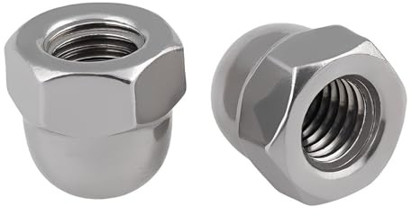HZXINYI 20 stycken Hattmuttrar - högkvalitativa hexagonmuttrar kapsmuttrar för Skruvar Gängade Bultar Gängade stänger M4 (4mm) rostfritt stål A2