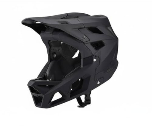 Generic Adult Bike Headgear Mountain Bike Helmet Full Face Downhill Helmet Men Women PC Impact orbing Foam Secure Coverage Removable Visor suitable for, Black, M 55-58CM
