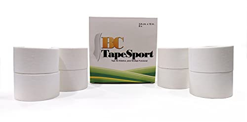 BC Tape Sport Caja de 8 rollos 3,8 cm x 10 m (Blanco)