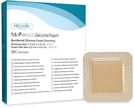 MedVance Silicone Foam Adhesive Dressing with Border, 3x3, Box of 5