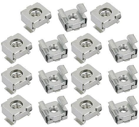 sourcingmap 15pcs écrou cage M4 acier au carbone zingué ton argent pour serveur étagère armoire