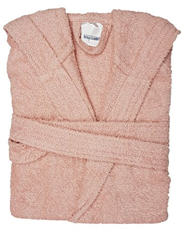 Bassetti Time Accappatoio Spugna con Cappuccio Uomo Donna Unisex da 360 g/mq (S, Rosa Antico)