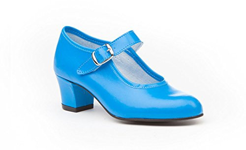 ANGELITOS Zapatos Flamenca Para Niña y Mujer, Mod. 302, Calzado Made In Spain (33, Turquesa)
