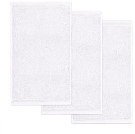 möve Superwuschel Gästetuch 30 x 50 cm aus 100% Baumwolle, snow 3er Set