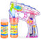 Relaxdays 3 x Seifenblasenpistole LED, batteriebetrieben, mit 6X Seifenblasen Flüssigkeit, Kinder & Erwachsene, transparent