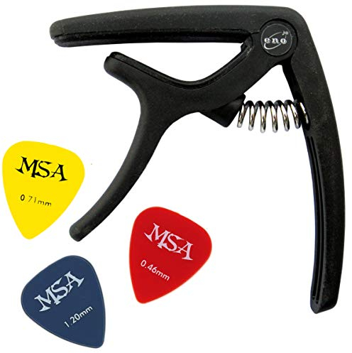 KAPODASTER KONZERT - AKUSTIK - ELEKTRO GITARRE - CLASSIC KAPO SCHWARZ - INCL. 3x PLEKTREN GRATIS