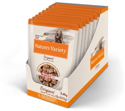 Nature's Variety Original No Grain - Pâtés pour chiens adultes avec bœuf - Boîte 8 x 300 g