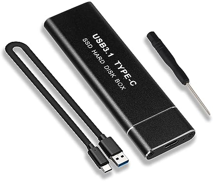Boîtier M.2 SSD NVME(Not NFGG),USB Adaptateur Externe USB3.1 Gen2 USB-C Boîtier Disque Dur pour M.2 PCIe NVME M-Key 2230/2242/2260/2280 SSD, avec UASP - M2PV