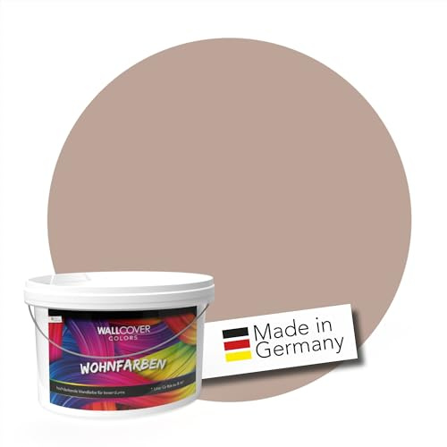 WALLCOVER hochwertige Wandfarbe für Innen | Braun Rosa | 2.5L für 20m² | Hochdeckende Innenfarbe Matt (Klasse 1) | Profi Qualität aus Deutschland