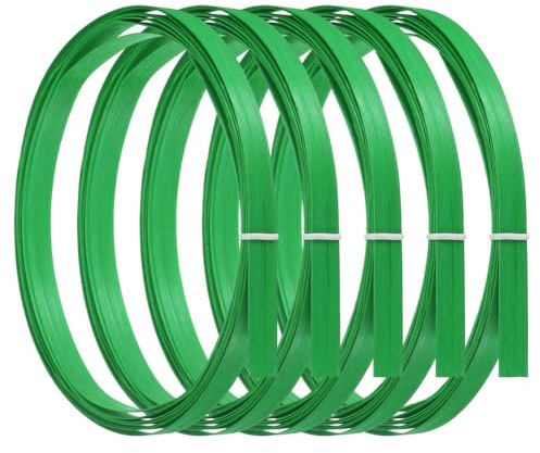 Joselin Strisce di bambù per intrecciare, 7/16 x 10 piedi, confezione da 5 bastoncini sottili in rattan piatto per il fai da te, colore: verde