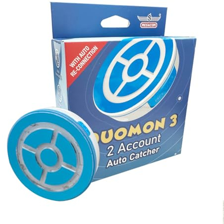 MEGACOM DuoMon 3 Auto Catcher för Go,uppgraderad version automatisk upptagning av poke min, stöder dubbla konton, 20 m/65 ft trådlös anslutning, APP-kontroll, magnetisk laddning, meddelande