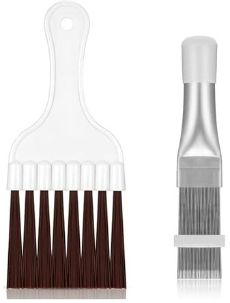 Yuannee Air Conditioner Fin Comb,2 PCS Condenser Coil Brush Stainless Steel Condenser Comb Tumble Dryer Cleaning Brush Dryer Cleaning Brush Lamellar Comb for Cleaning in Home Kitchen