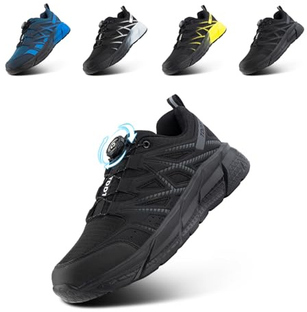 TDDT Zapatillas de Running Hombre Zapatillas de Deporte Ligeros Transpirables Deportivas Hombre para Correr Fitness Zapatillas de Trail Negro EU 45