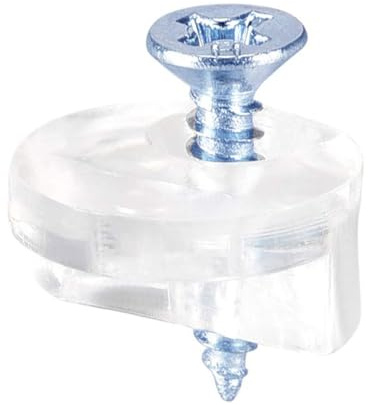 TA-VIGOR 50 set glashållarklämmor, kit, 13 mm x 6,8 mm, genomskinliga plastspegelhållarklämmor med skruvar, dörrskåp glasfästklämmor för 3-4 mm paneler, fästklämset för fönster, hyllor