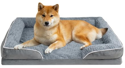 Oskuglin Grande Cuccia per Cani, Cuccia in Memory Foam con Fodera Lavabile e Rimovibile, Cuscino con Struttura a Nido, Cuscino Antiscivolo per Cani e Fodera Impermeabile (L91*69cm)